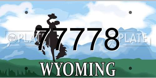 77778 Wyoming License Plate