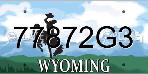 77872G3 Wyoming License Plate