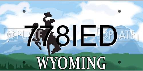778IED Wyoming License Plate
