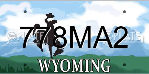 778MA2 Wyoming License Plate