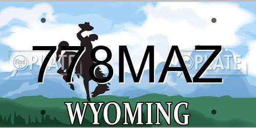 778MAZ Wyoming License Plate