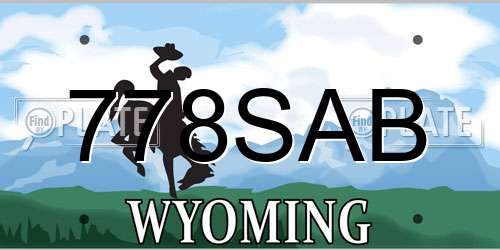 778SAB Wyoming License Plate