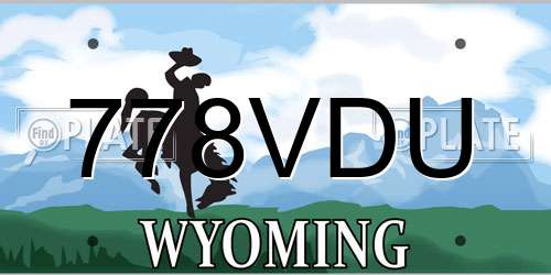 778VDU Wyoming License Plate