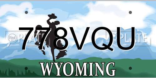 778VQU Wyoming License Plate