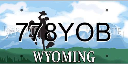 778YOB Wyoming License Plate