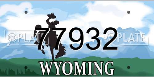 77932 Wyoming License Plate