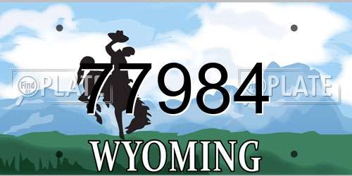 77984 Wyoming License Plate