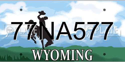 77NA577 Wyoming License Plate