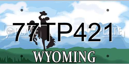 77TP421 Wyoming License Plate