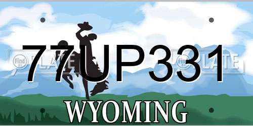 77UP331 Wyoming License Plate