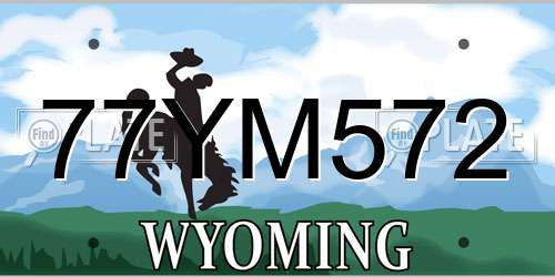77YM572 Wyoming License Plate