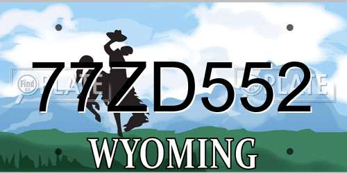 77ZD552 Wyoming License Plate