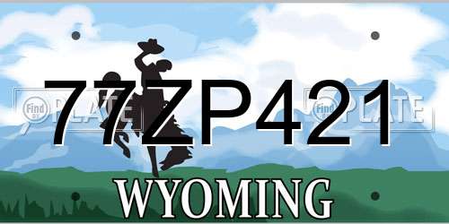 77ZP421 Wyoming License Plate