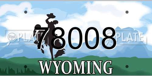 78008 Wyoming License Plate
