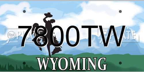 7800TW Wyoming License Plate