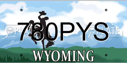780PYS Wyoming License Plate