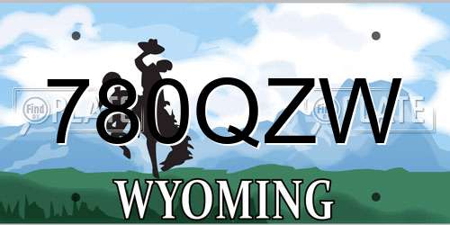 780QZW Wyoming License Plate