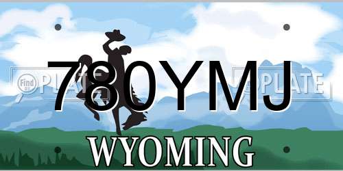 780YMJ Wyoming License Plate