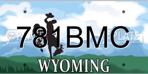 781BMC Wyoming License Plate