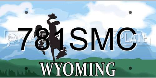 781SMC Wyoming License Plate