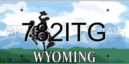 782ITG Wyoming License Plate