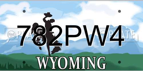 782PW4 Wyoming License Plate