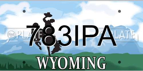 783IPA Wyoming License Plate