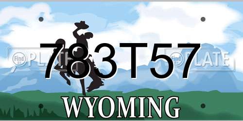 783T57 Wyoming License Plate