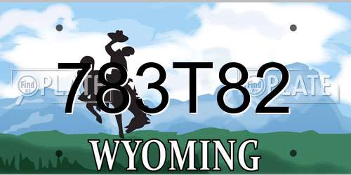 783T82 Wyoming License Plate
