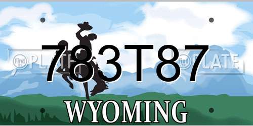 783T87 Wyoming License Plate