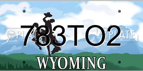 783TO2 Wyoming License Plate