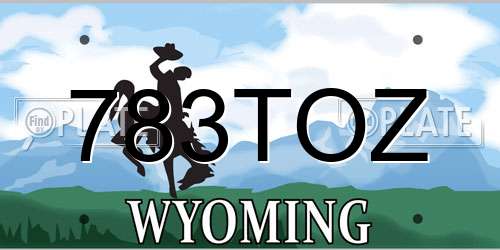 783TOZ Wyoming License Plate