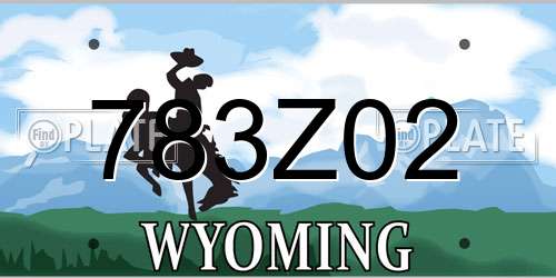 783Z02 Wyoming License Plate