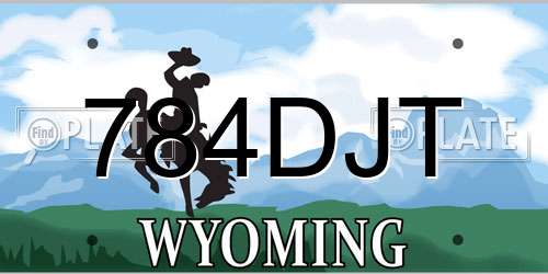 784DJT Wyoming License Plate