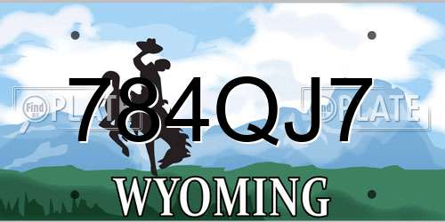 784QJ7 Wyoming License Plate