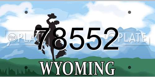 78552 Wyoming License Plate