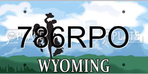 786RPO Wyoming License Plate