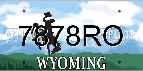 7878RO Wyoming License Plate