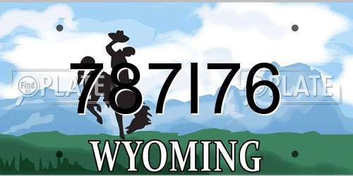 787I76 Wyoming License Plate
