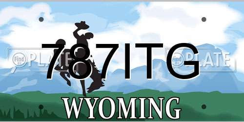 787ITG Wyoming License Plate