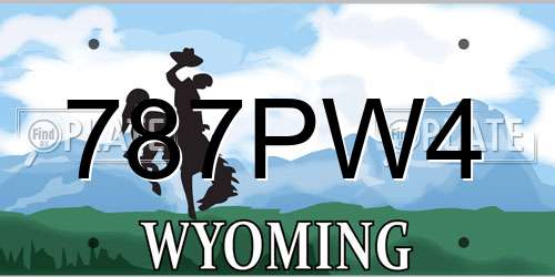 787PW4 Wyoming License Plate