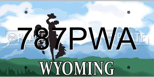 787PWA Wyoming License Plate