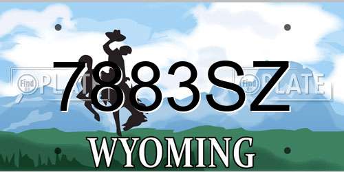 7883SZ Wyoming License Plate