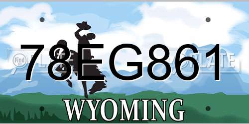 78EG861 Wyoming License Plate