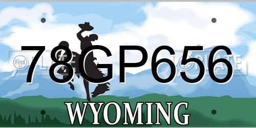 78GP656 Wyoming License Plate