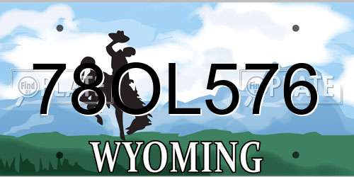 78OL576 Wyoming License Plate