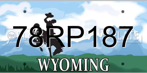 78RP187 Wyoming License Plate