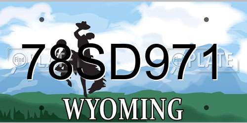 78SD971 Wyoming License Plate
