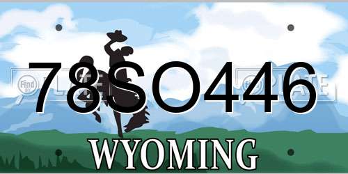 78SO446 Wyoming License Plate