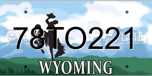 78TO221 Wyoming License Plate